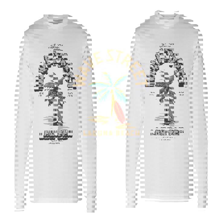 Wave Street Surf Shop Surfboard Logo Long Sleeve T-Shirt