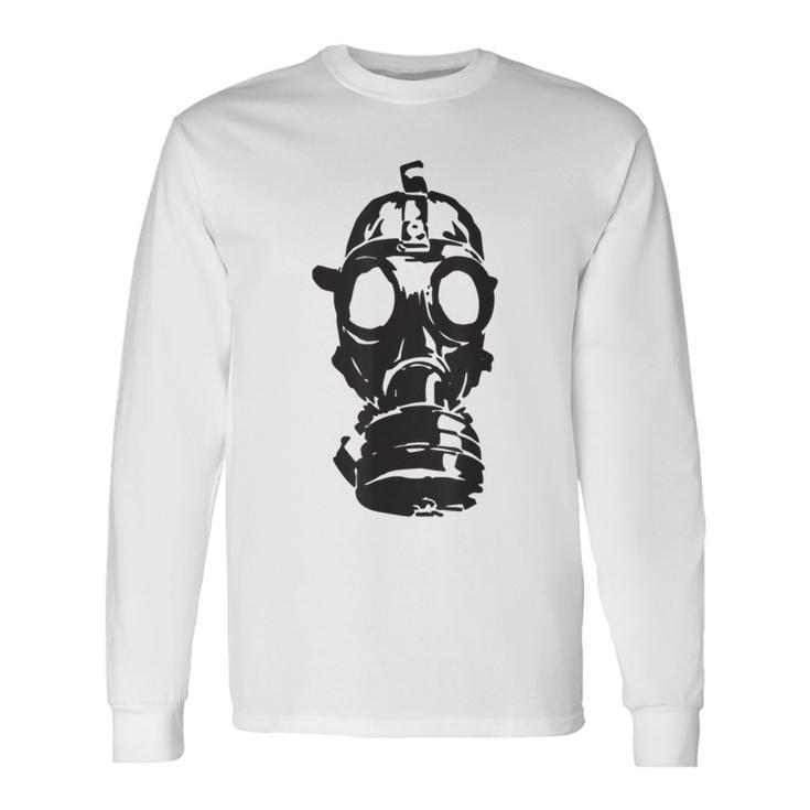 Wwii Wwi Abnormal Gas Mask Style Long Sleeve T-Shirt - Monsterry