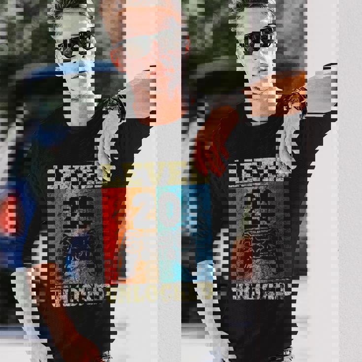 20 Cumpleaños Level Unlockedintage Para Jugadores Camiseta de manga larga Regalos para él