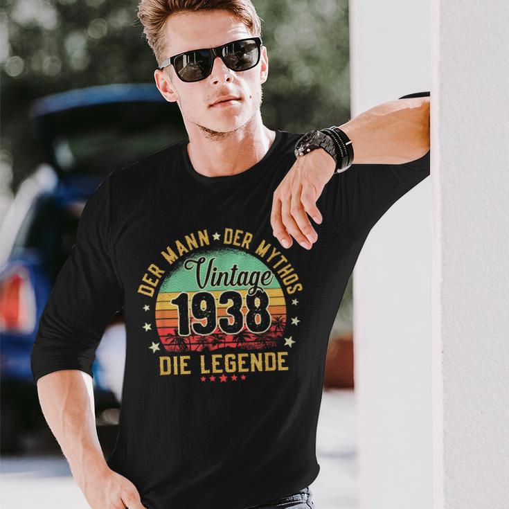 84Th Birthday Man Mythos Legendintage 1938 Langarmshirts Geschenke für Ihn