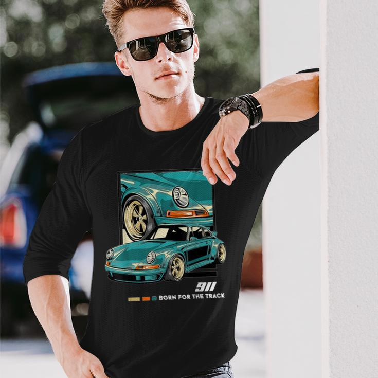 911 Gt3 Rs Silhouette Oldtimer Retrointage Car Langarmshirts Geschenke für Ihn