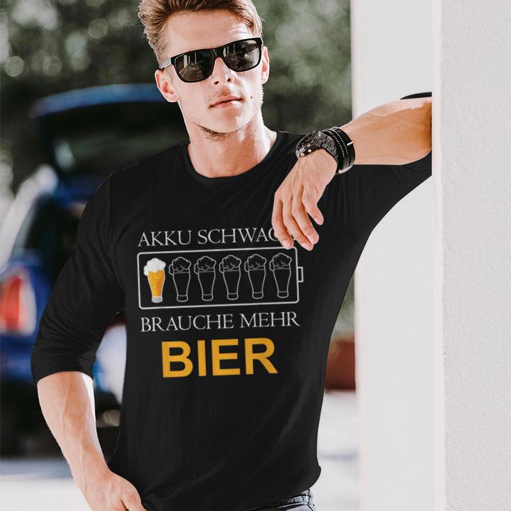 Akku Schwach Brauche Mehr Bier Langarmshirts Geschenke für Ihn