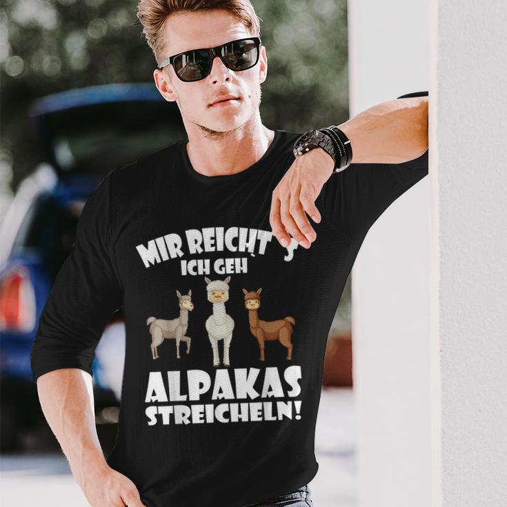 Alpaca And Lamas Mir Reichts Ich Geh Alpakas Streicheln Langarmshirts Geschenke für Ihn