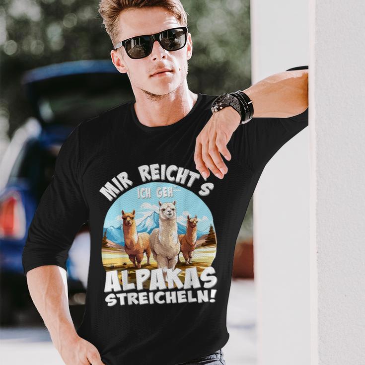 Alpaca And Lamas Mir Reichts Ich Geh Alpakas Streicheln Langarmshirts Geschenke für Ihn