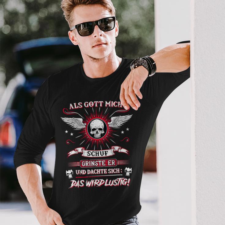 Als Gott Mich Schuf Grinste Er Und Denkdas Wird A S Langarmshirts Geschenke für Ihn