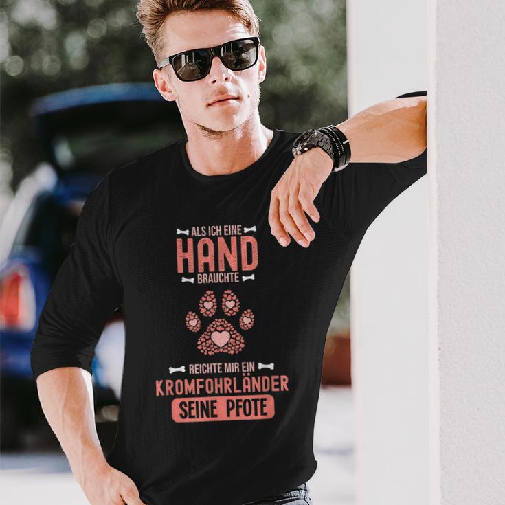 Als Ich Eine Hand Brauchte War Da Ein Kromfohrländer German S Langarmshirts Geschenke für Ihn