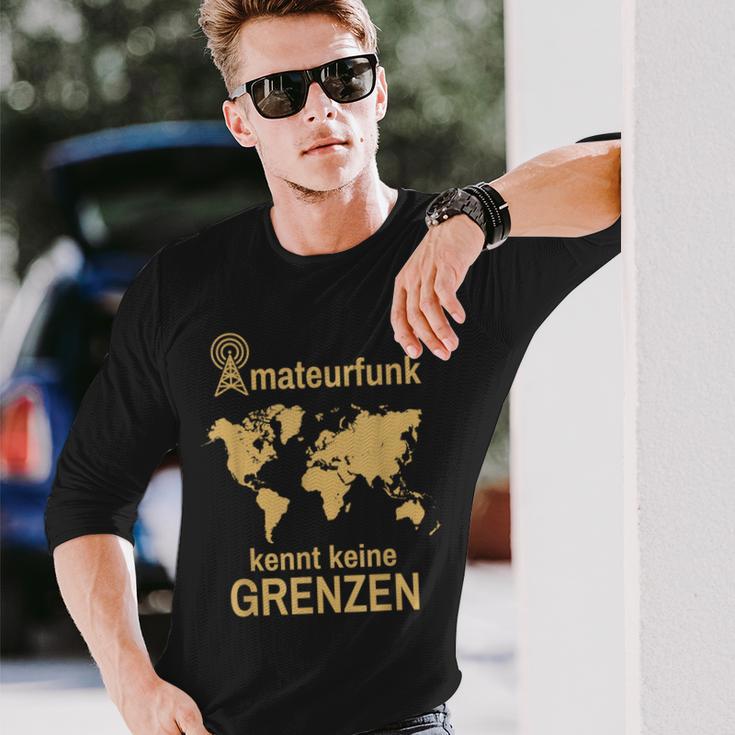 Amateurfunk Kennt Keine Borders Retro Radio Amateur Radio Langarmshirts Geschenke für Ihn