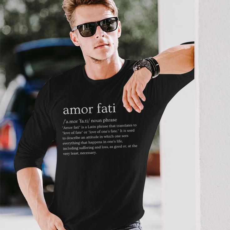 Amor Fati Friedrich Nietzsche Existentialism Langarmshirts Geschenke für Ihn