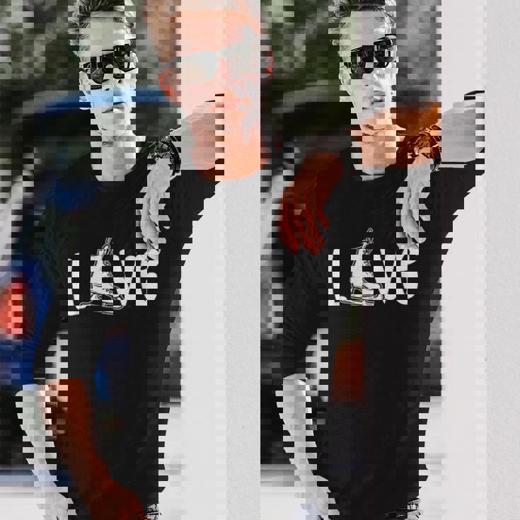 Amor Patinaje Sobre Hielo Patinaje Sobre Hielo Camiseta de manga larga Regalos para él