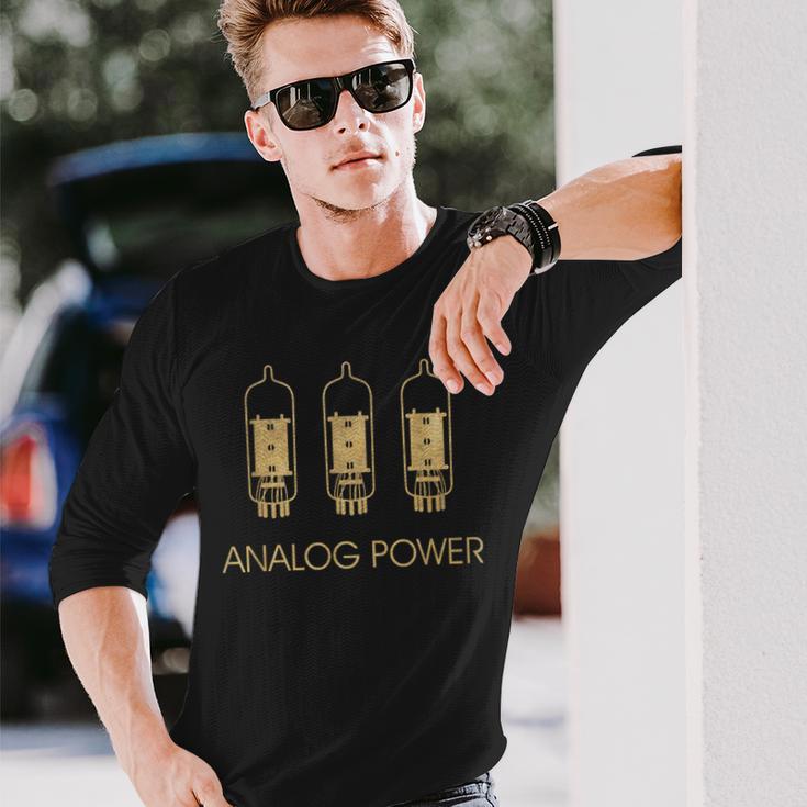 Analog Power Amp Tubes Hi-Fiintage Stereo Retro Langarmshirts Geschenke für Ihn