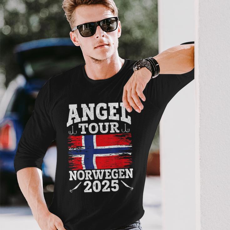 Angel Tour Norway 2025 Fishing Team Norway Flag Angler Langarmshirts Geschenke für Ihn