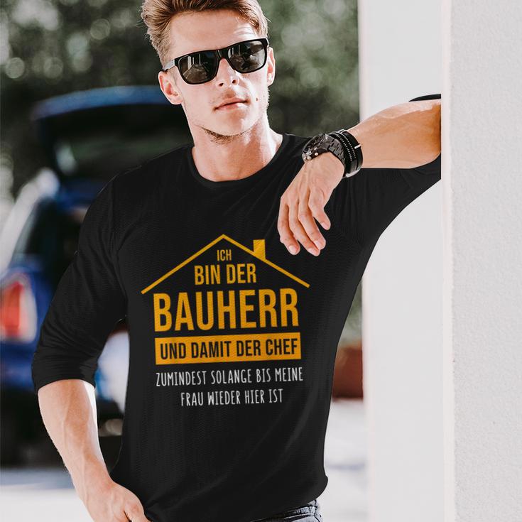 Bauherren Hausbau Ehemann Neubau Bauherr 2023 Langarmshirts Geschenke für Ihn