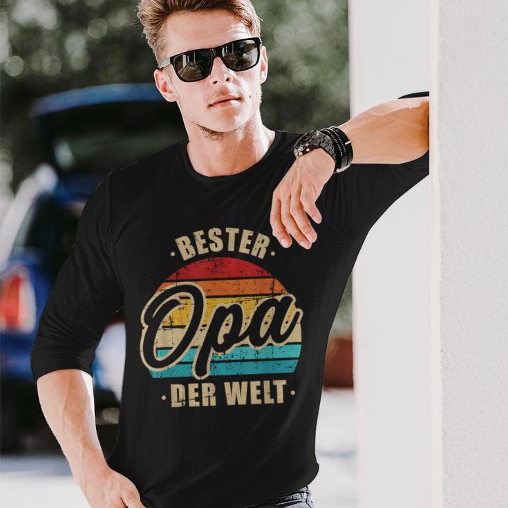 Bester Opa Der Weltintage Retro Langarmshirts Geschenke für Ihn