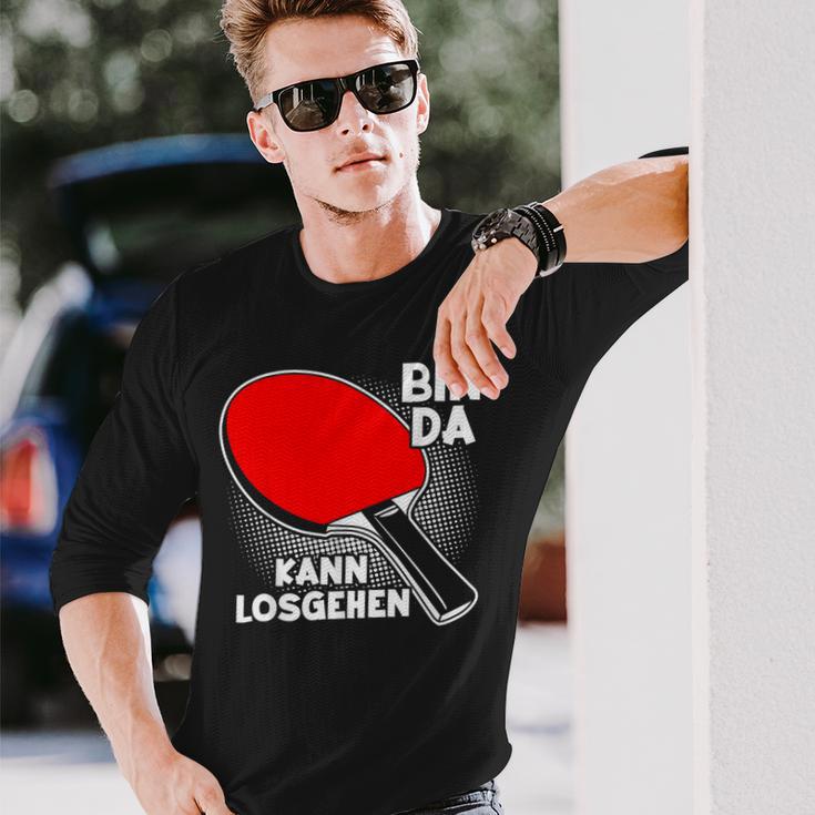 With Bin Da Kann Losgehen Table Tennis Player Langarmshirts Geschenke für Ihn