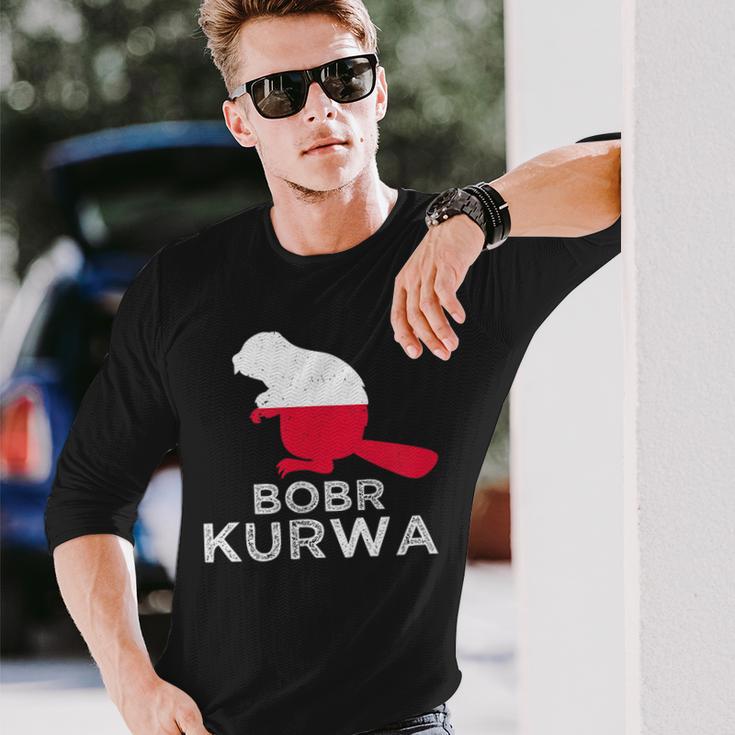 Bobr Kurwa Beaver Bober Bobr Polish Beaver Meme Langarmshirts Geschenke für Ihn