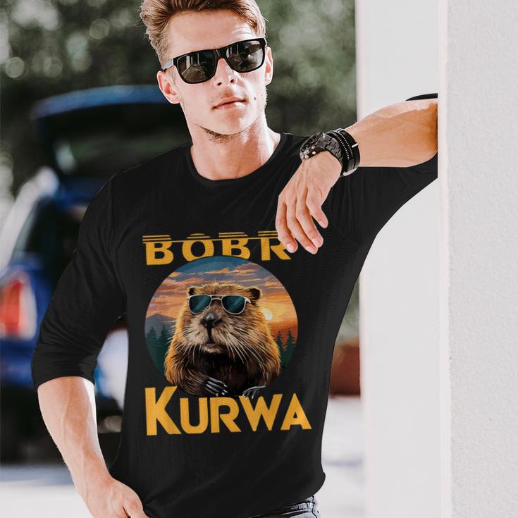 Bobr Kurwa Flannelette Meme Bóbr Bober Kurwa Cool Langarmshirts Geschenke für Ihn