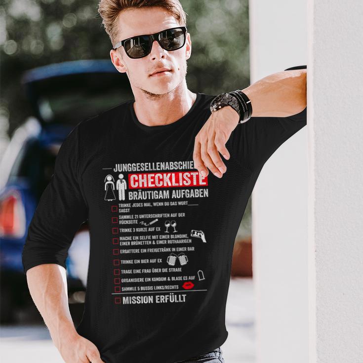 Bräutigam Jga Aufgaben Checkliste Stag Party Langarmshirts Geschenke für Ihn