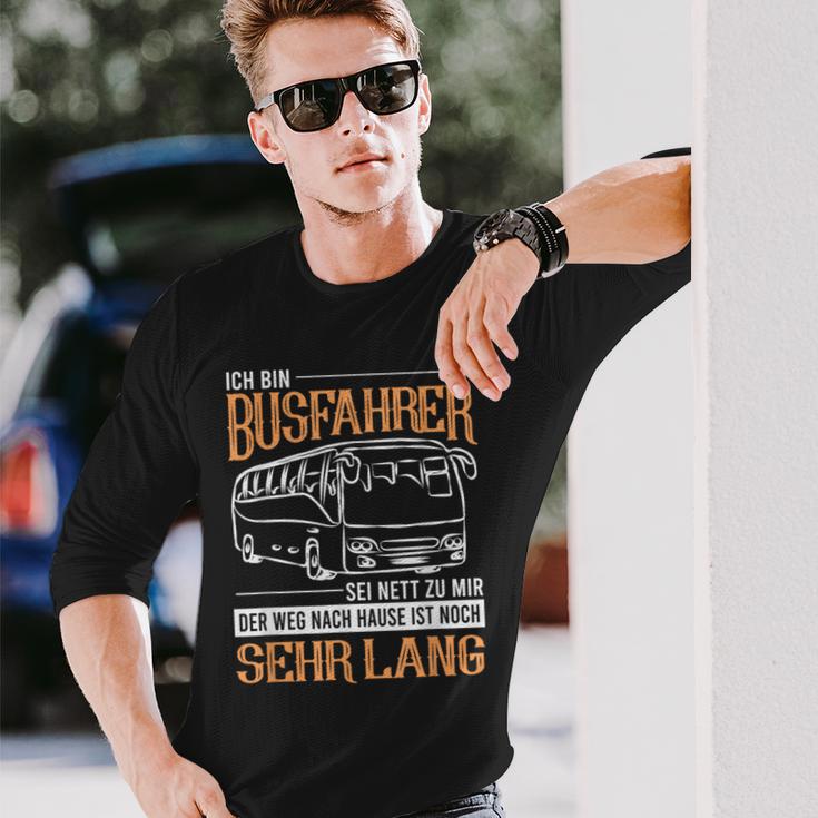 Busfahrer Weg Noch Lang Bus School Bus Line Bus Driver Langarmshirts Geschenke für Ihn