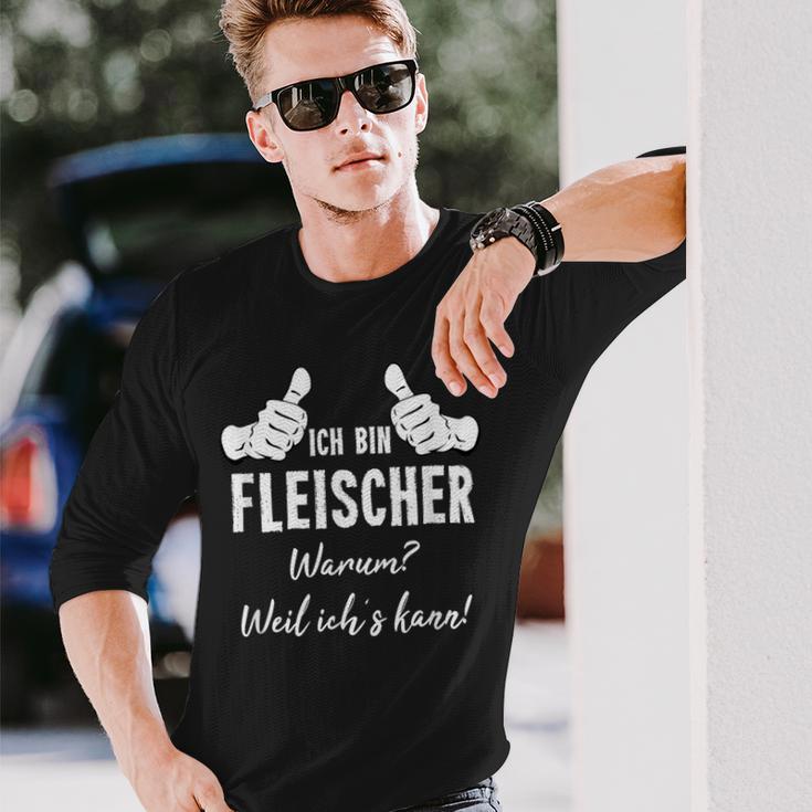 Butcher Ich Bin Fleischer Weil Ich Kann Langarmshirts Geschenke für Ihn