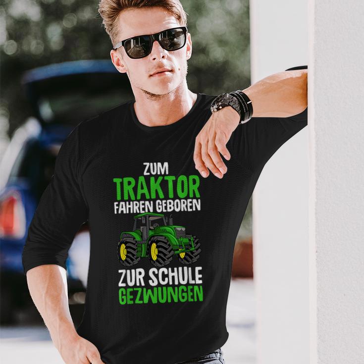 Children's Zum Traktor Fahren Geboren Zur Schule Zwungen German S Langarmshirts Geschenke für Ihn