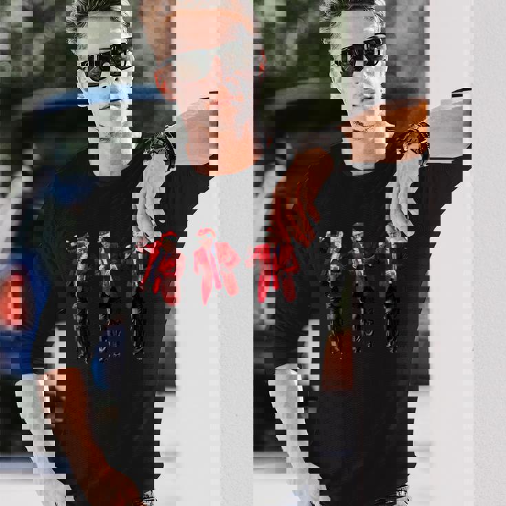 Christmas Donald Trump President 2024 Dancing Santa Long Sleeve T-Shirt Gifts for Him