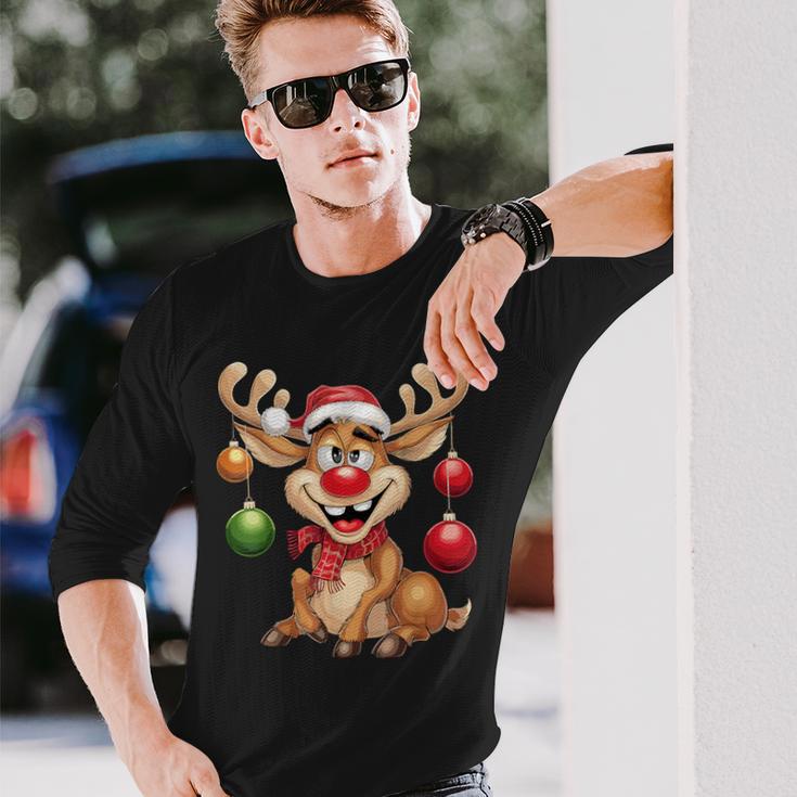 Christmas Reindeer Rudolph Langarmshirts Geschenke für Ihn