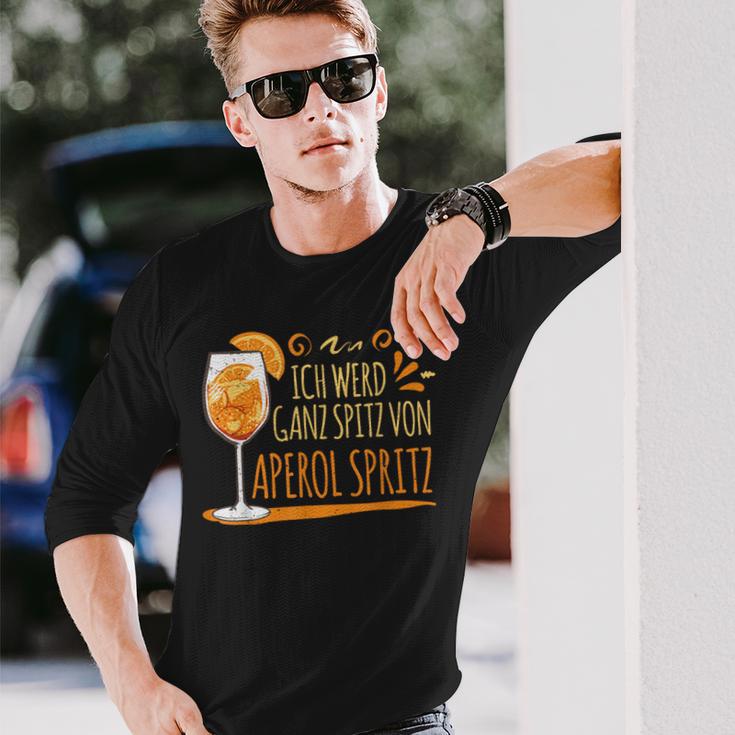 Cocktail Ich Werd Ganz Spitzon Aperol Spritz German Langarmshirts Geschenke für Ihn