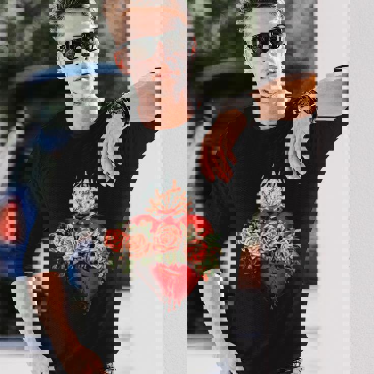 Coeur Immaculé De Laierge Marie Catholique T-shirt à manches longues Cadeaux pour lui