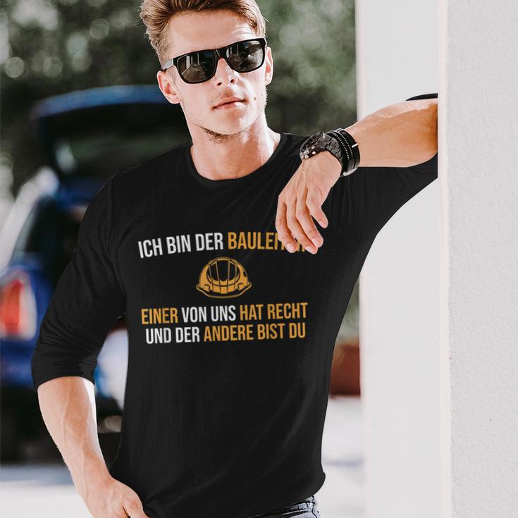 Construction Supervision Construction Site Helmet Construction Management Langarmshirts Geschenke für Ihn