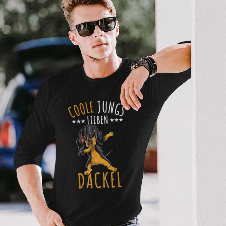 Coole Jungs Lieben Dackel Langarmshirts Geschenke für Ihn