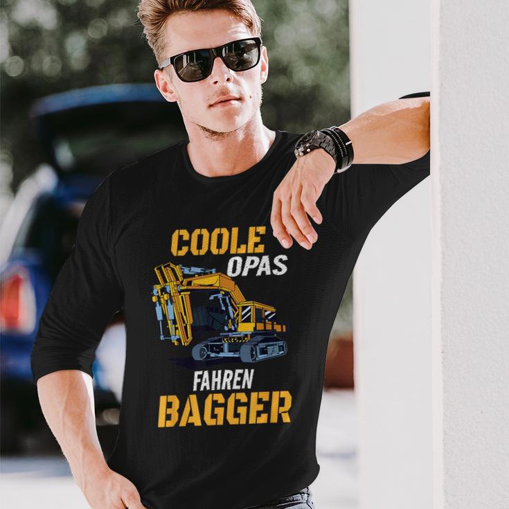 Coole Opas Fahren Bagger Digger Driver Grandpa Langarmshirts Geschenke für Ihn