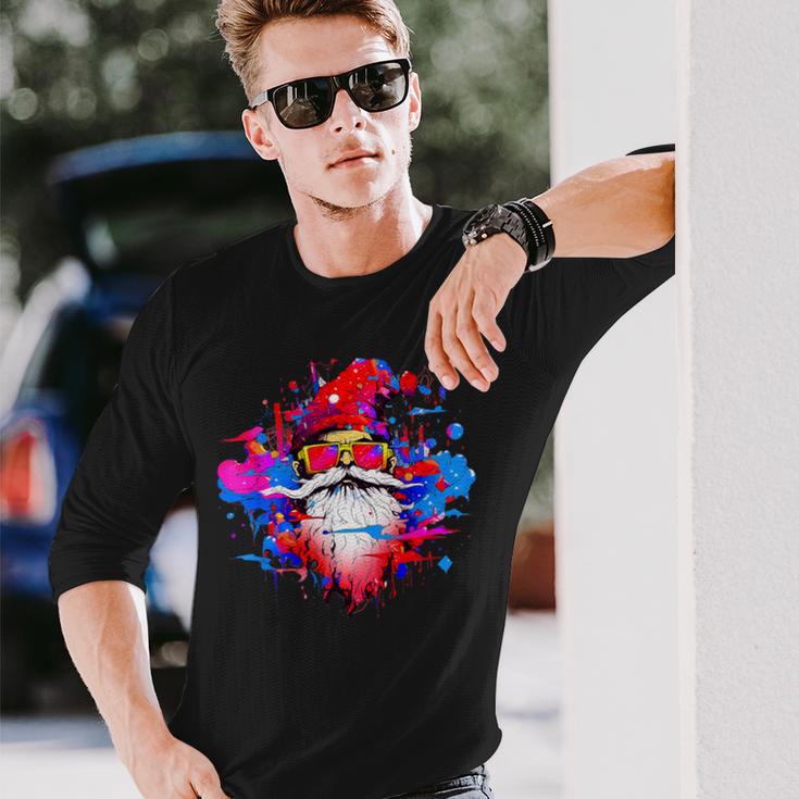 Cooler Weihnachtsmann Lustig Mit Sonnenbrille Langarmshirts Geschenke für Ihn