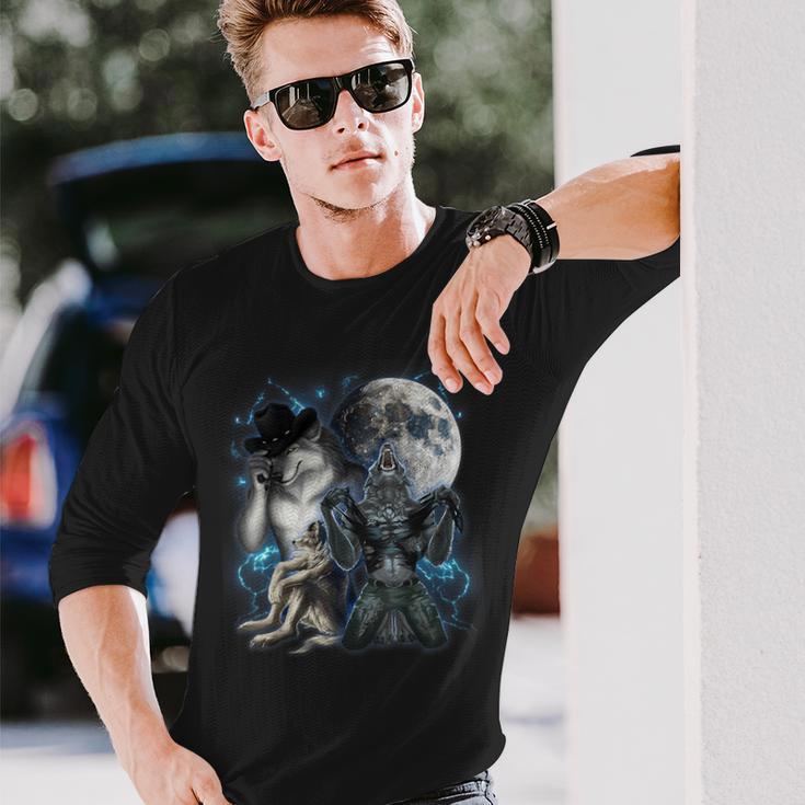 Cringe Alpha Wolf Meme Werewolf Langarmshirts Geschenke für Ihn