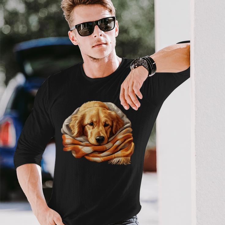 Cute Dog Official Sleep Golden Retriever Dog Langarmshirts Geschenke für Ihn