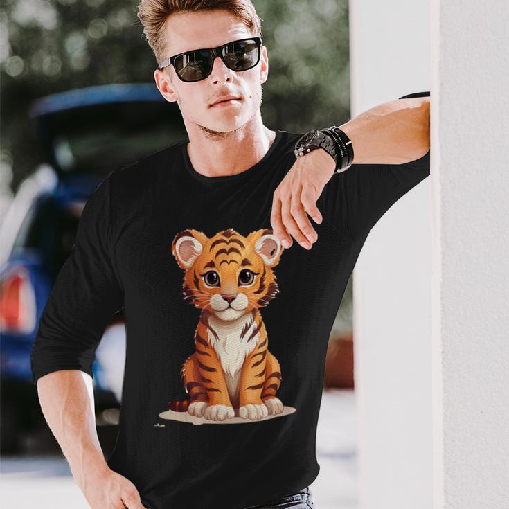 Cute Tiger Baby Animal Langarmshirts Geschenke für Ihn