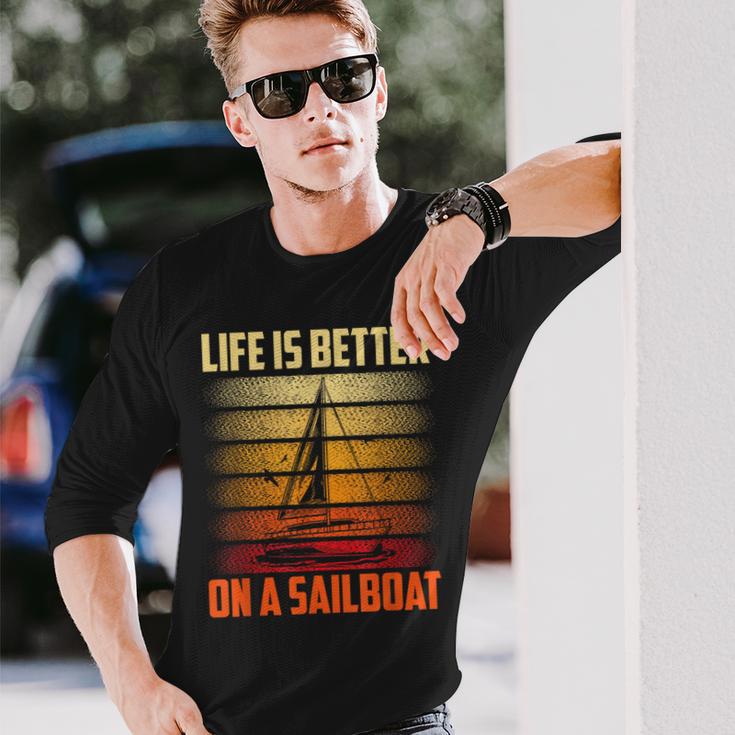 Das Leben Ist Besser Auf Einem Sailboat Langarmshirts Geschenke für Ihn