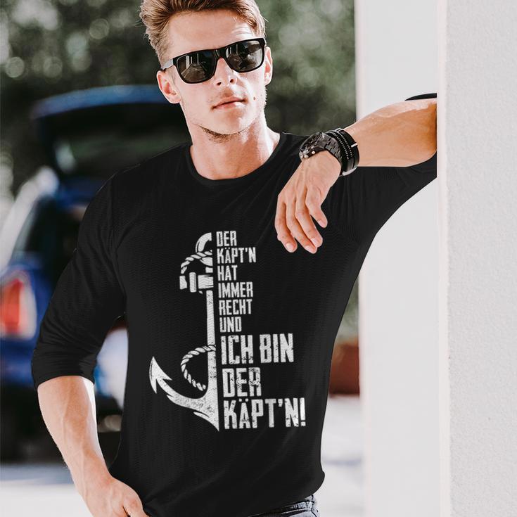 Der Käpt'n Hat Immer Rechcht Ich Bin Der Kapitän Sail Langarmshirts Geschenke für Ihn