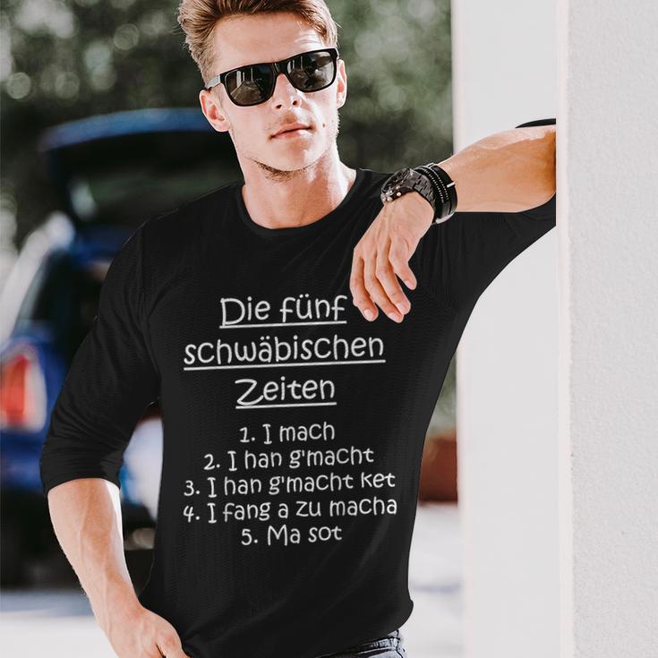 Die Fünf Schwäbischen Zeiten Schwäbische Sprüche Mauldasch Langarmshirts Geschenke für Ihn