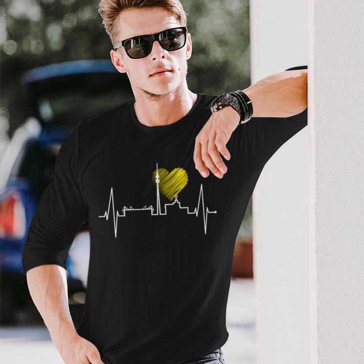 Dortmund Heartbeat Skyline Puls Ruhrpott Stadion Dortmunder Langarmshirts Geschenke für Ihn