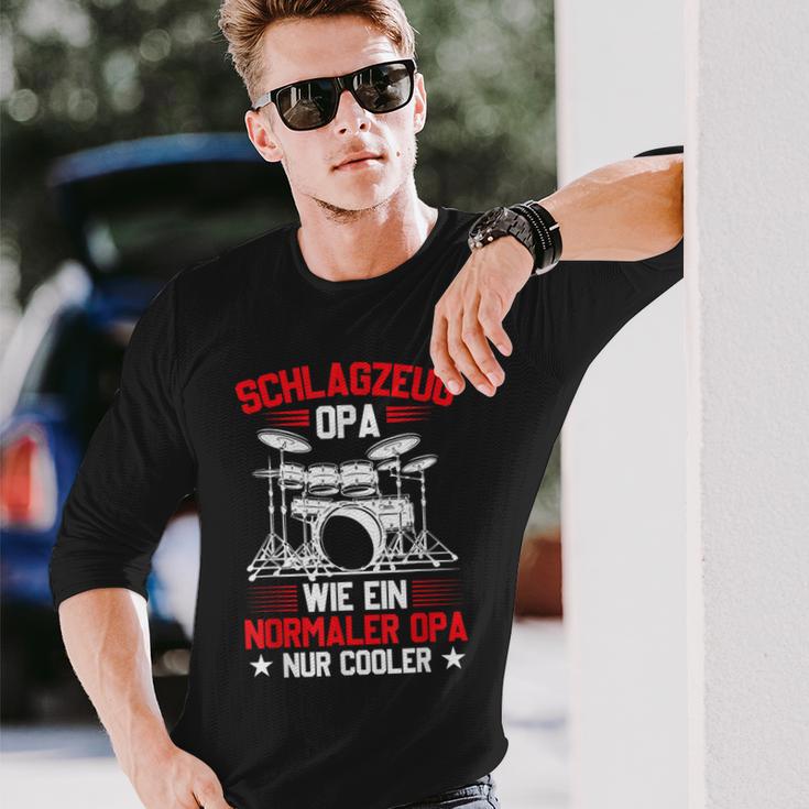 Drum Kit Grandpa Drummer Rock Music Langarmshirts Geschenke für Ihn