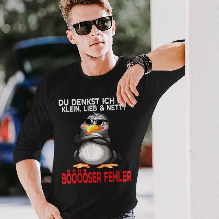 Du Denkst Ich Bin Klein Lieb Und Nett Cute Penguin Langarmshirts Geschenke für Ihn