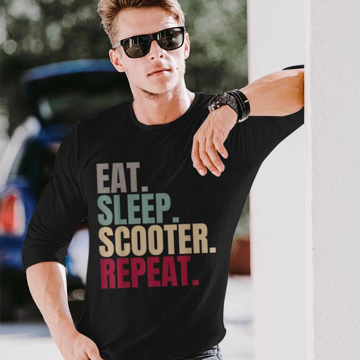 Eat Sleep Scooter Repeat Langarmshirts Geschenke für Ihn