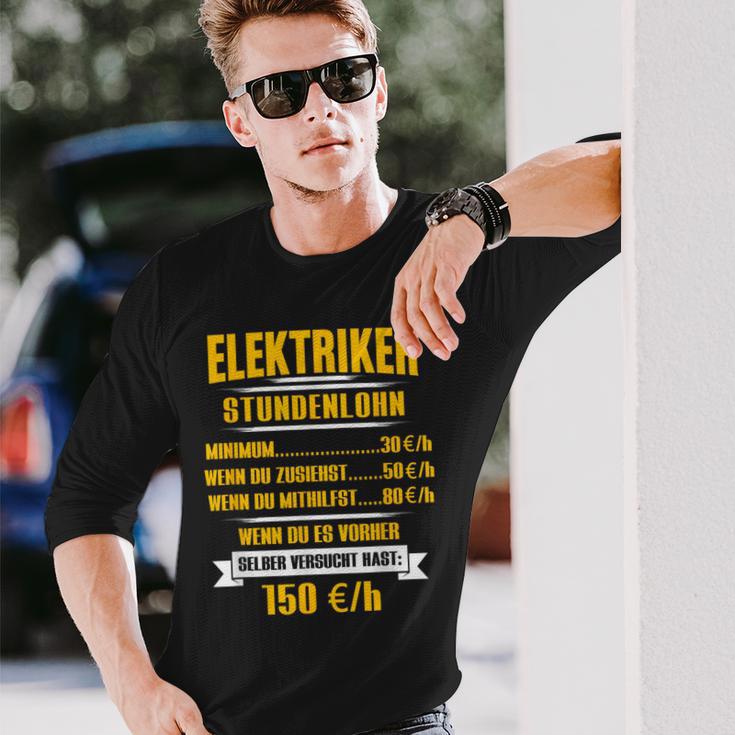 Elektriker Stundenlohn Stundensatz Langarmshirts Geschenke für Ihn