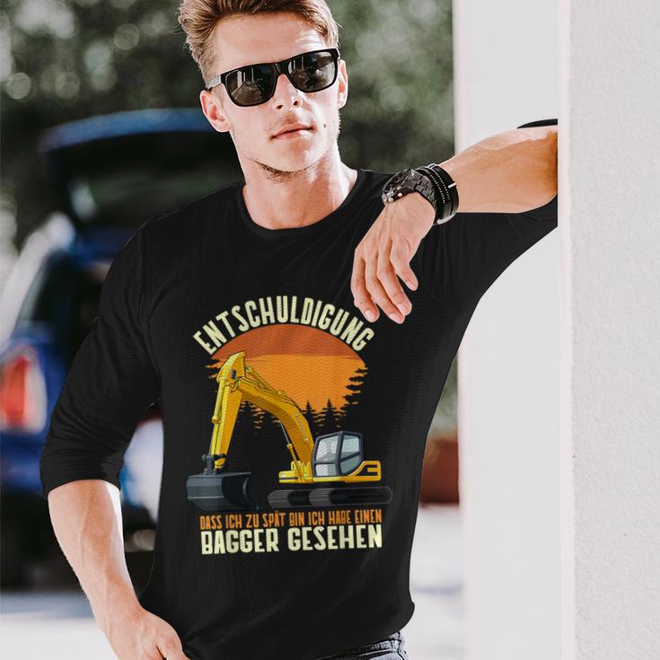 Excuse Das Ich Zu Spät Bin Hab Excavator Sehen Digger S Langarmshirts Geschenke für Ihn