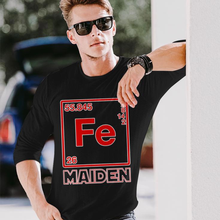 Fe Maiden Iron Parody On Iron Elements Fe Langarmshirts Geschenke für Ihn