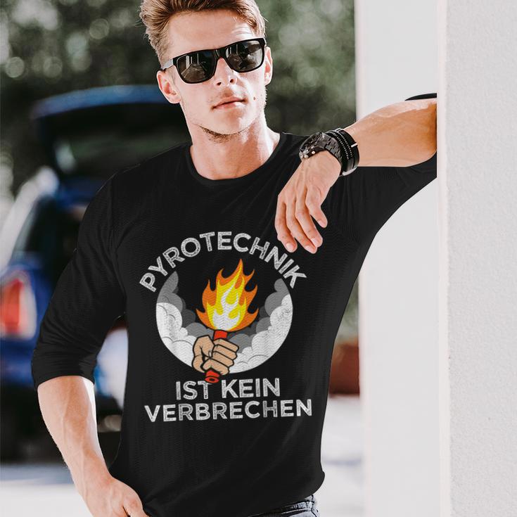 Football Fan Saying Pyrotechnik Ist Keinerbrech Langarmshirts Geschenke für Ihn