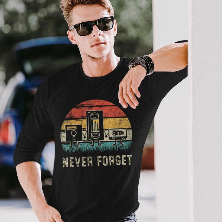 Never Forget Cassette Tape Retro 80S And 90S Langarmshirts Geschenke für Ihn