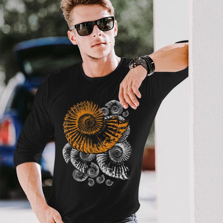 Fossil Paleontologist Ammonite Langarmshirts Geschenke für Ihn