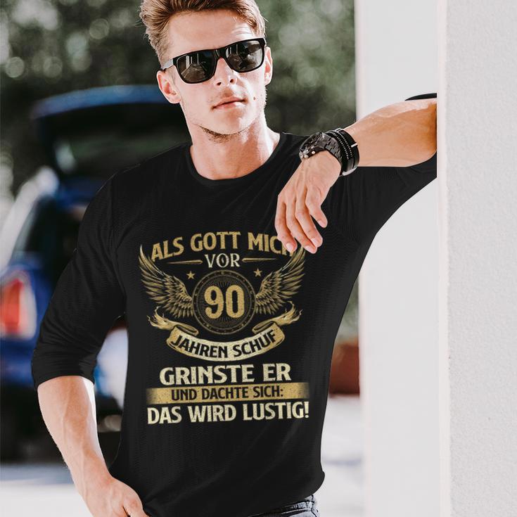 Als Gott Michor 90 Jahren Schuf Birthday Langarmshirts Geschenke für Ihn