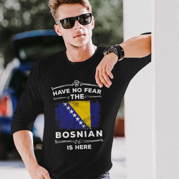 Bosnia Flag Bosnia Herzegovina Roots Langarmshirts Geschenke für Ihn